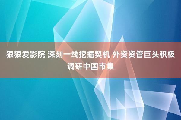 狠狠爱影院 深刻一线挖掘契机 外资资管巨头积极调研中国市集