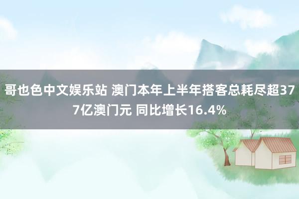 哥也色中文娱乐站 澳门本年上半年搭客总耗尽超377亿澳门元 同比增长16.4%