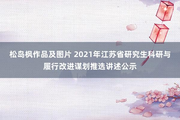 松岛枫作品及图片 2021年江苏省研究生科研与履行改进谋划推选讲述公示